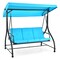 3-Person Outdoor Porch Swing with Adjustable Canopy and Converts to Bed Cushioned Patio Glider